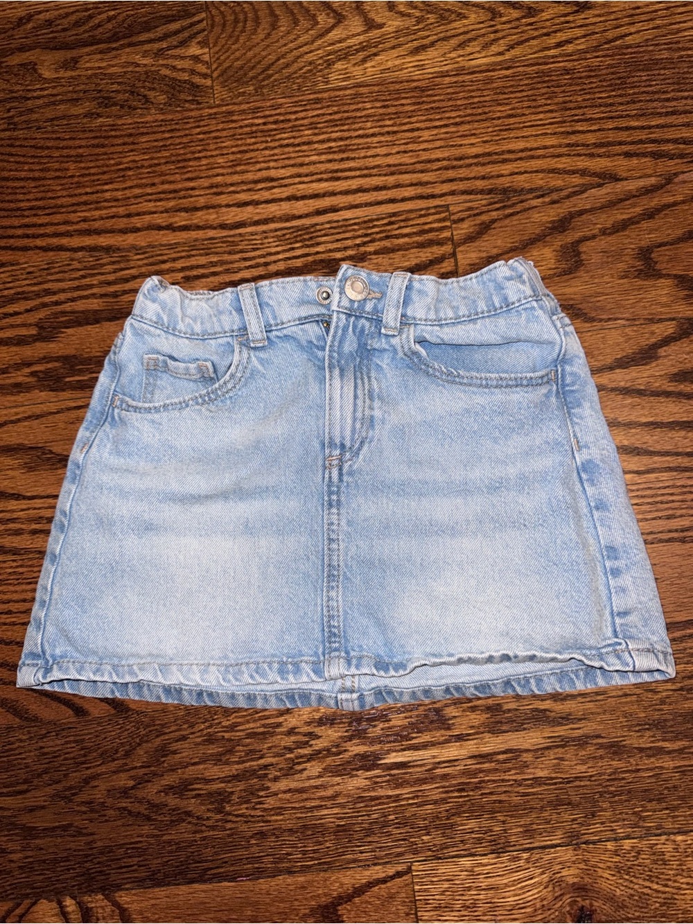 Girls Light Blue Denim Mini Skirt